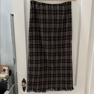 Vintage J London Plaid Fringe Hem Skirt